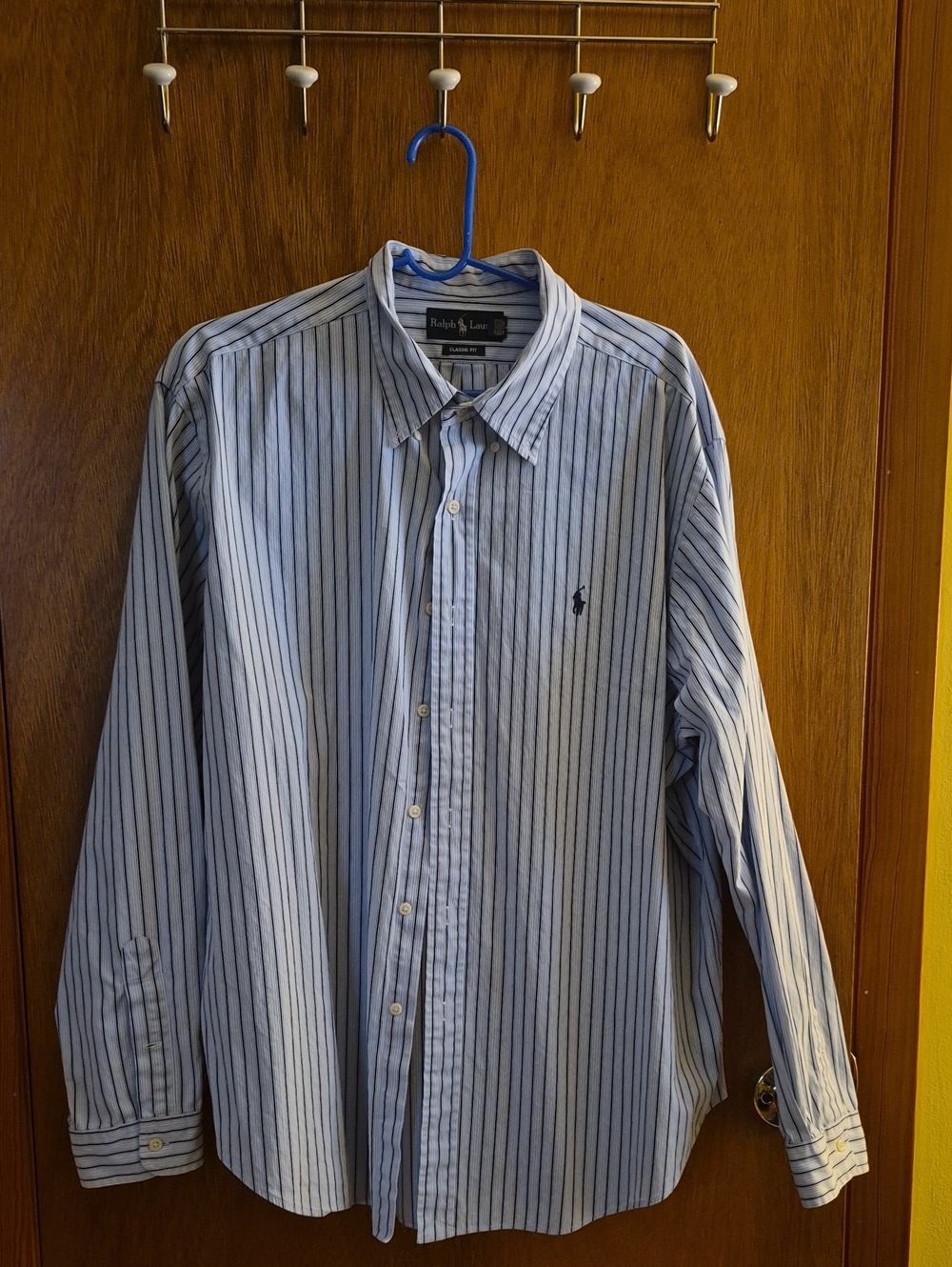 Ralph Lauren Light Blue and Navy Stripe Dress Shirt XXL